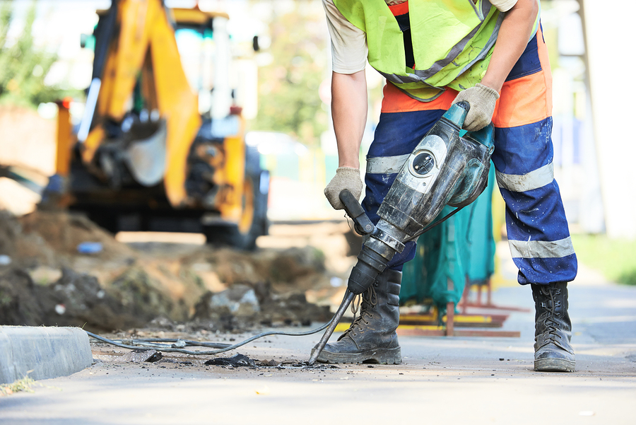 Worker with equipment