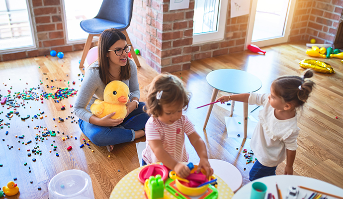 children playing at daycare