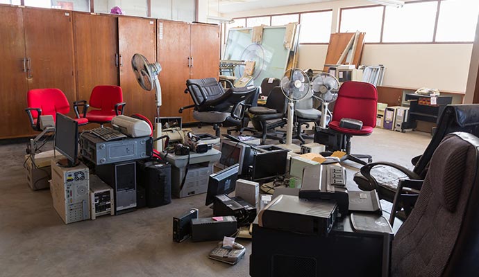 Damaged office furniture