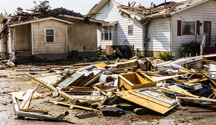 a storm damaged property