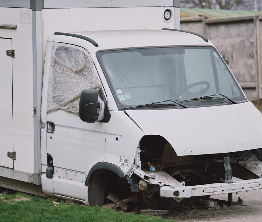 A damaged vehicle