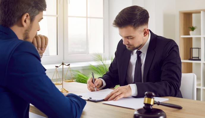 a person consulting a professional insurance adjuster